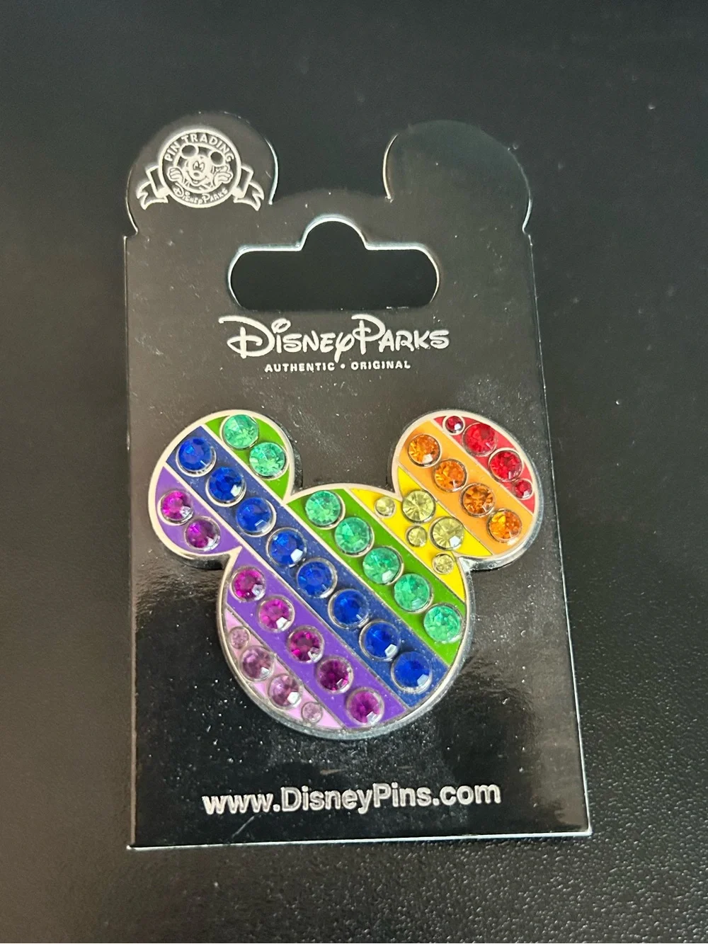 Disney Parks Rainbow Mickey Mouse Gem Pin